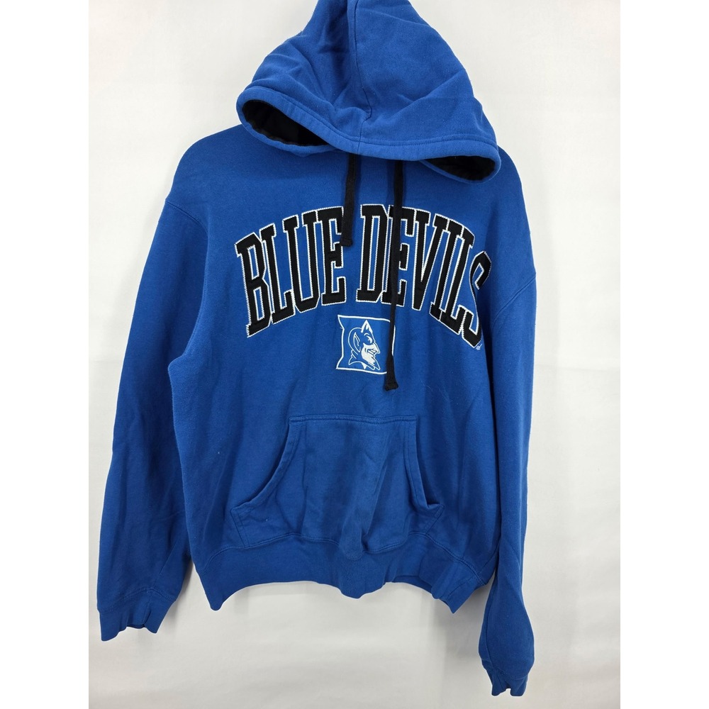 J America Duke Blue Devils Mens Hoodie Royal Blue Embroidered Sweatshirt Medium